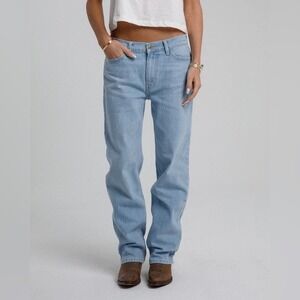Dairy Boy Light Wash Straight Leg Jeans Custom Cowboy Hat Embroidery Size 27